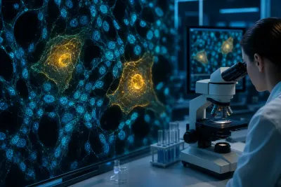 Senescent cells observed in a biomedical research laboratory