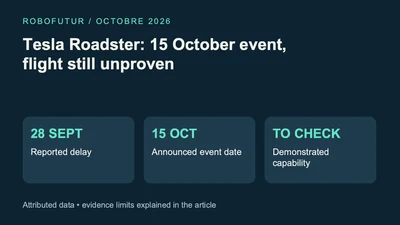 Roadster: corroborated calendar and evidence still required.
