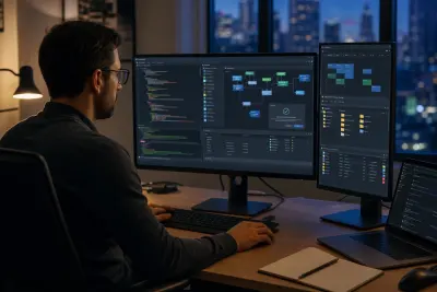 Professional supervising several software tools coordinated by an AI agent